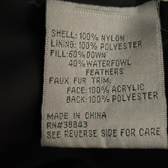 Larry Levine Black Down Coat - Picture 7 of 8